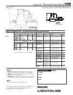 Lightolier Lytecaster 1078 Specification предпросмотр