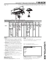 Lightolier Lytecaster 1100AICM Specification preview