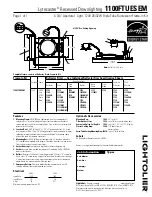 Lightolier Lytecaster 1100FTUESEM Specification предпросмотр