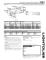 Предварительный просмотр 1 страницы Lightolier Lytecaster 1102T Specification