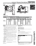 Предварительный просмотр 1 страницы Lightolier Lytecaster 1104F18ES Specification