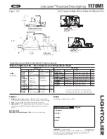 Предварительный просмотр 1 страницы Lightolier Lytecaster 1170M1 Specification