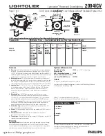 Предварительный просмотр 1 страницы Lightolier Lytecaster 2004ICV Specification