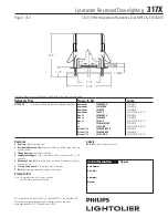 Lightolier Lytecaster 317X Specification предпросмотр