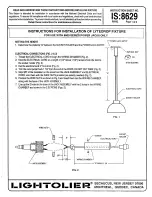 Preview for 1 page of Lightolier LYTEDROP FIXTURE Instructions For Installation