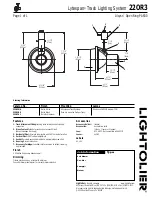 Предварительный просмотр 1 страницы Lightolier Lytespan 22OR3 Specification