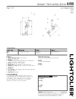 Lightolier Lytespan 6410 Specification предпросмотр