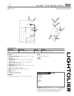 Предварительный просмотр 1 страницы Lightolier Lytespan 7531 Specification