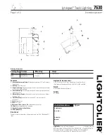 Предварительный просмотр 1 страницы Lightolier Lytespan 7630 Specification