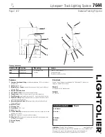 Lightolier Lytespan 7644 Specification предпросмотр