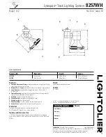 Lightolier Lytespan 8257WH Specification предпросмотр