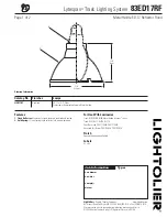 Предварительный просмотр 1 страницы Lightolier Lytespan 83ED17RF Specification