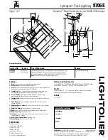 Предварительный просмотр 1 страницы Lightolier Lytespan 8706E Specification