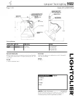 Preview for 1 page of Lightolier Lytespan 9022 Specification