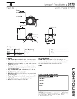 Предварительный просмотр 1 страницы Lightolier Lytespan 9170 Specification