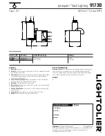 Lightolier Lytespan 9173B Specification предпросмотр