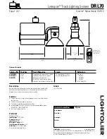 Lightolier Lytespan DRL70 Specification предпросмотр