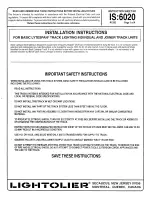 Preview for 1 page of Lightolier Lytespan Track Lighting Installation Instructions