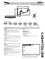 Lightolier Lytespread LSAW-1 Specification Sheet preview