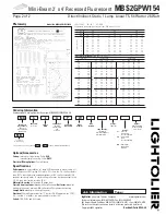 Предварительный просмотр 2 страницы Lightolier MBS2GPW154 Specification Sheet