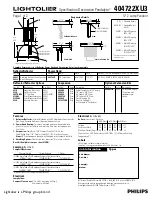 Lightolier Pendalyte 404722XU3 Specification предпросмотр