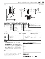 Предварительный просмотр 1 страницы Lightolier Pendalyte 4073U Specification