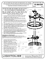 Lightolier PENDALYTE SERIES Instructions For Maintenance Reference preview