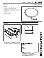 Preview for 1 page of Lightolier Power Connect LS Cable Specification