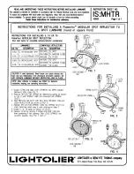 Предварительный просмотр 1 страницы Lightolier PowerArc Modular spot reflector Instructions For Installation