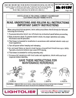Предварительный просмотр 1 страницы Lightolier Pre-wired, compact fluorescent electronic ballast Installation
