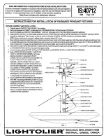 Lightolier RADIANCE PENDANT FIXTURES Instructions For Installation preview