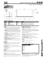 Предварительный просмотр 1 страницы Lightolier SL103A Specification