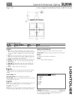 Lightolier SL200A Specification предпросмотр