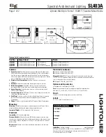 Предварительный просмотр 1 страницы Lightolier SL403A Specification