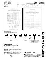 Предварительный просмотр 2 страницы Lightolier SM T5 Strip Specification