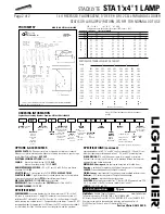 Предварительный просмотр 2 страницы Lightolier STA 1'x4' 1 LAMP Specification