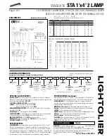 Предварительный просмотр 2 страницы Lightolier STA 1'x4' 2 LAMP Specification