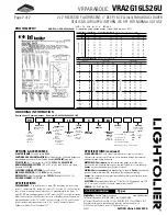 Предварительный просмотр 2 страницы Lightolier VR PARABOLIC VRA2G16LS26U Specification