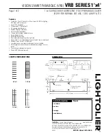 Lightolier VRB SERIES 1'x4 Specification предпросмотр