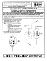 Preview for 1 page of Lightolier WALL MOUNTING MONOPOINT PIN-UP Installation