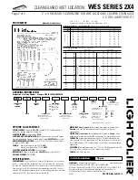 Предварительный просмотр 2 страницы Lightolier WES SERIES 2X4 Specification