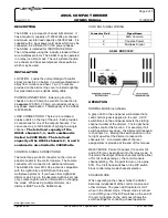 Предварительный просмотр 2 страницы Lightronics AS-62L Owner'S Manual