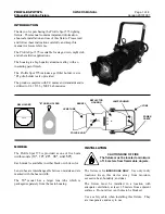 Lightronics PROFILE SPOT575 Owner'S Manual предпросмотр