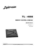 Preview for 1 page of Lightronics TL - 4008 Owner'S Manual