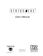 Lightwave Research Status Cue User Manual предпросмотр