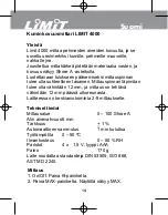 Предварительный просмотр 16 страницы LIMIT 144850104 Operating Manual