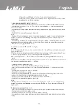 Preview for 8 page of LIMIT 153220108 Operating Manual