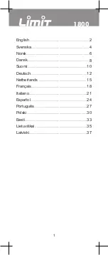 Предварительный просмотр 2 страницы LIMIT 1800 Operating Manual