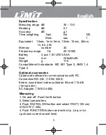 Preview for 5 page of LIMIT 7000 Operating Manual