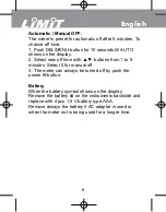 Предварительный просмотр 8 страницы LIMIT 7000 Operating Manual